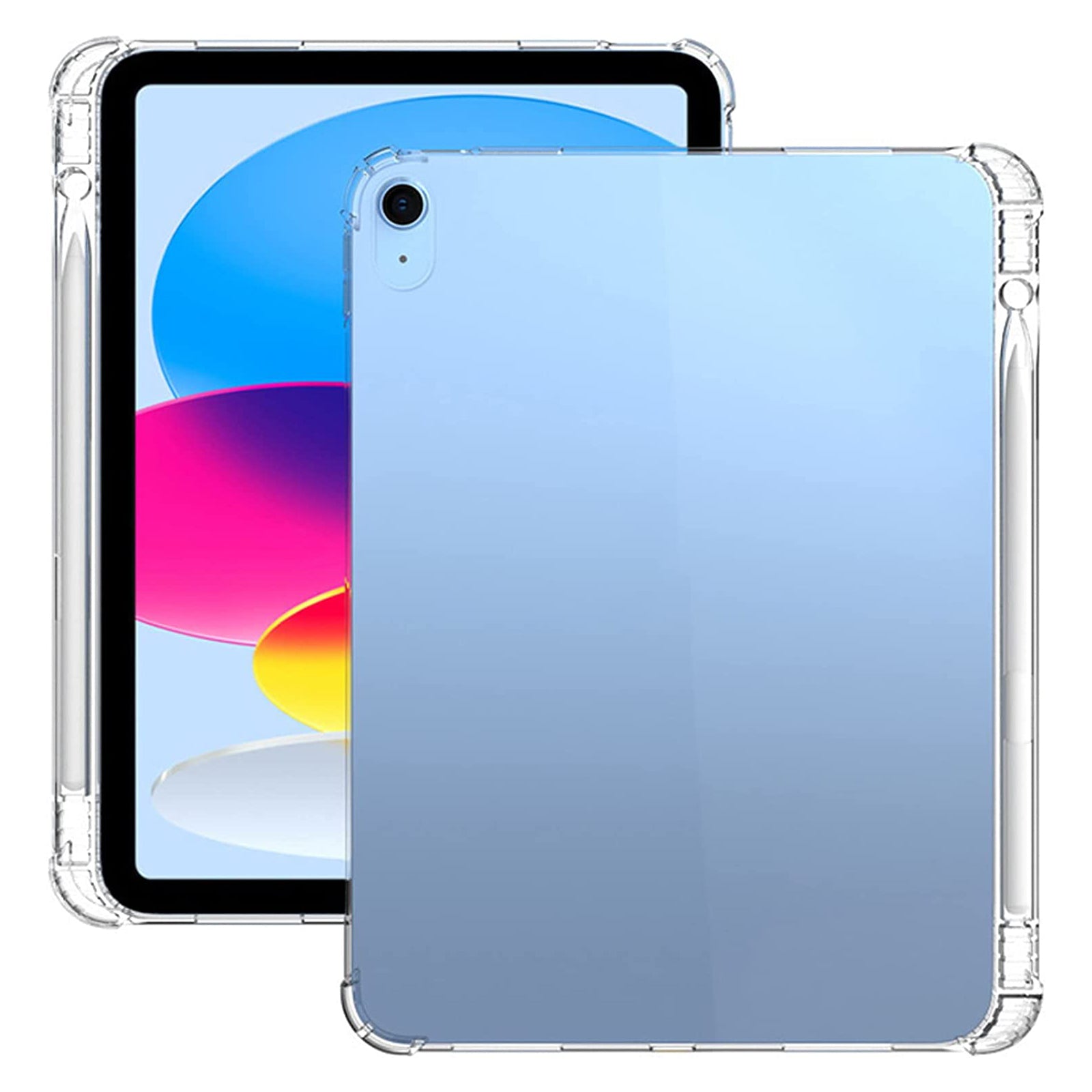 For iPad 10.9 (2022) Shockproof TPU Tablet Case Reinforced Corners Transparent Protection Cover with Pen Slot For iPad 10.9 (2022) Shockproof TPU Tablet Case Reinforced Corners Transparent Protection Cover with Pen Slot